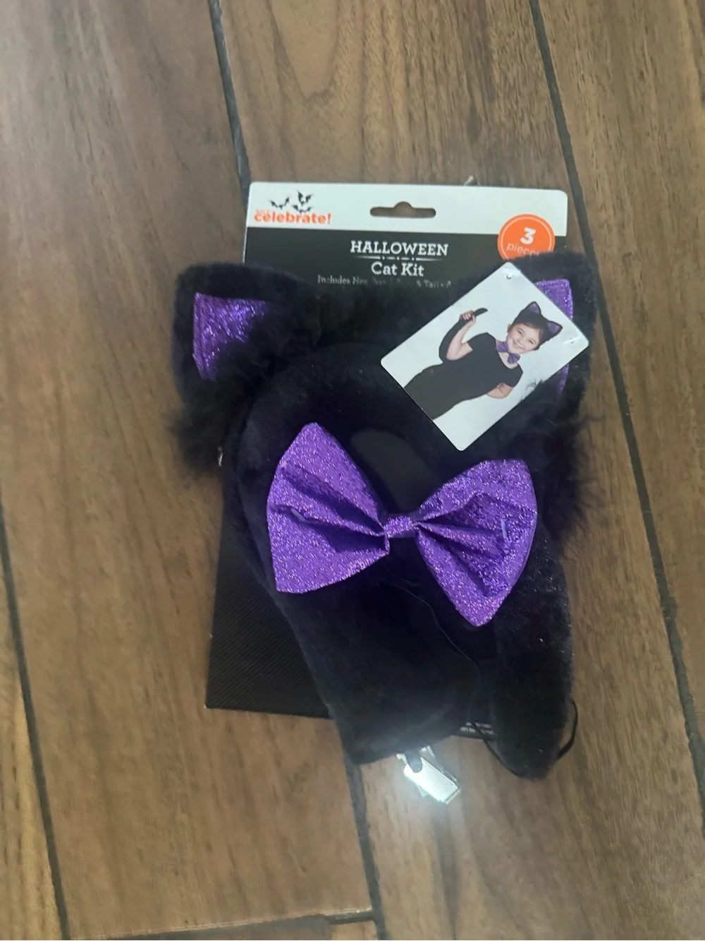 CELEBRATE  purple Halloween cat kit costume one size